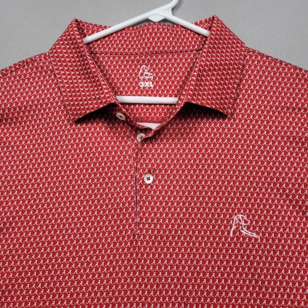 Rhoback Mens Alabama Crimson Tide Performance Polo Shirt Red 3XL